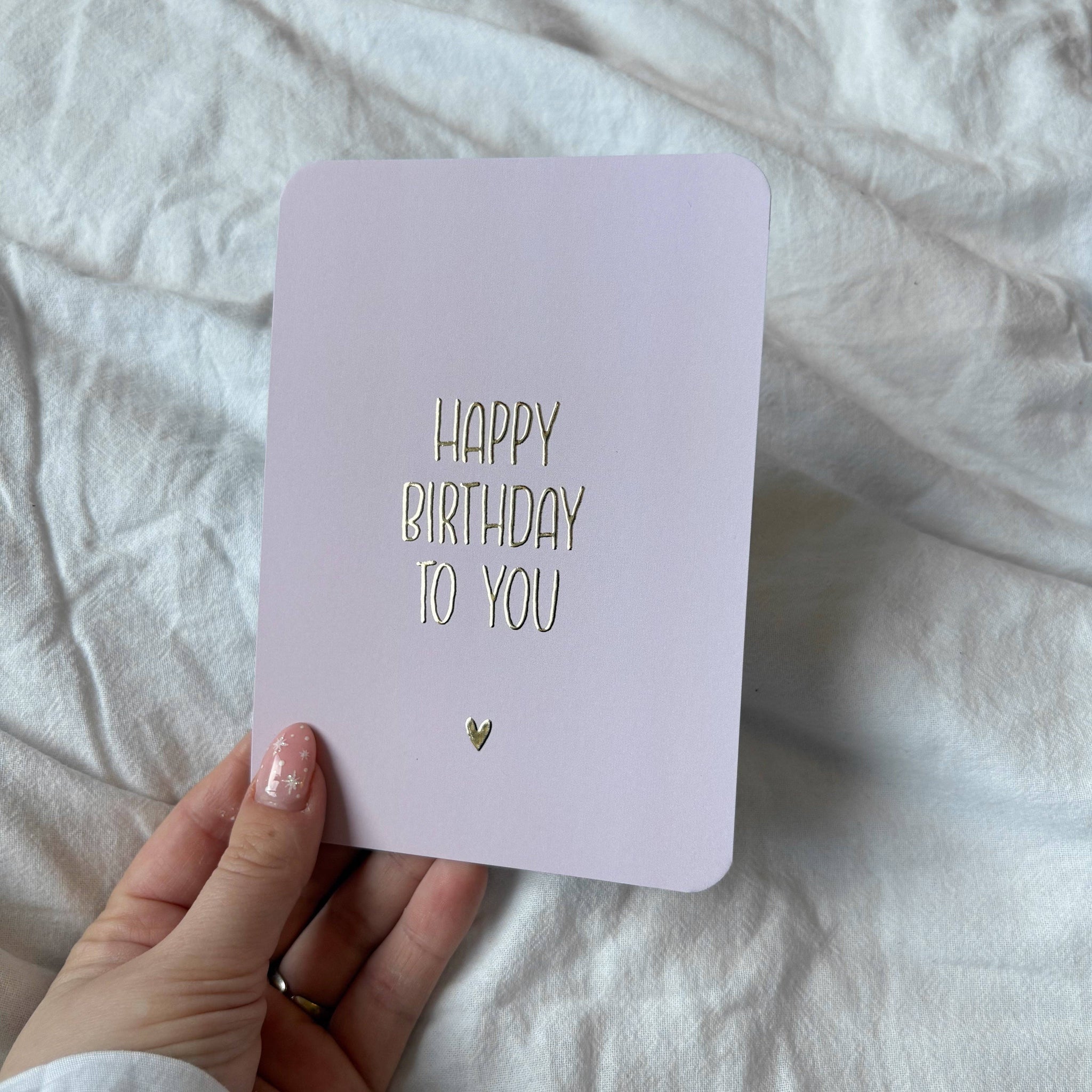 Wenskaart | "Happy birthday to you" | A6 met Goudfolie Bedrukking | Met Persoonlijk Bericht