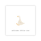 Wenskaart | "Welcome Little One" | Vierkante kaart met Bedrukking | Met Persoonlijk Bericht