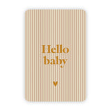 Wenskaart | "Hello baby" | A6 met Goudfolie Bedrukking | Met Persoonlijk Bericht