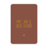 Wenskaart | "Met jou is alles leuker" | A6 met Goudfolie Bedrukking | Met Persoonlijk Bericht